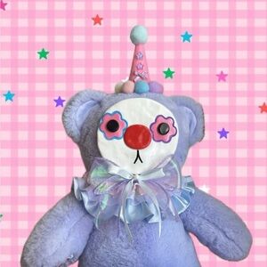 Adorable Purple Clown Bear Plush Toy